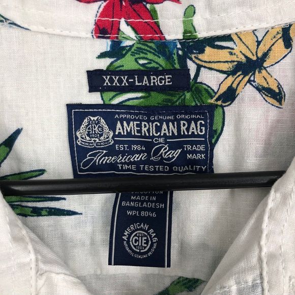 Men’s American Rag Tropical Island Print Button up Linen Blend Shirt SZ XXXL - Picture 4 of 5